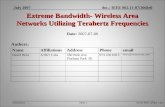 Extreme Bandwidth Wireless Area Networks Utilizing Terahertz Frequencies