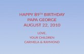 Happy 89th Birthday George