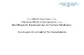 Certification Examination in Family Medicine Pre-Exam Orientation for candidates
