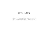 RESUME-A Personal Marketing Tool