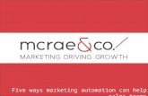 Five ways marketing automation can help sales
