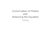 science Conservation of matter - Equation balance