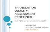 Translation quality assessment redefined