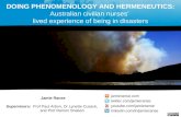 Doing phenomenology and hermeneutics: Australian civilian nurses' lived experience of being in a disasters