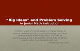 Big Ideas and Problem Solving in Math Instruction