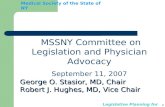 Legislative Planning for 2008 Medical Society of the State of NY