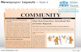 Newspaper layouts style design 2 powerpoint ppt templates.
