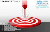 Bullseye darts targets style design 2 powerpoint ppt templates.