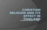 Christian religion and its effect in thailand