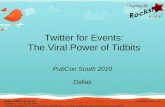 Twitter for Events: The Viral Power of Tidbits