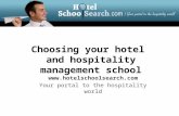 Things to look out for when choosing a hotel or hospitality school