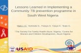 Lessons learned in implementing community tb prevention programme in south west n igeria