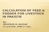 calculation of total feeds &fodders livestock in pakistan-ppt