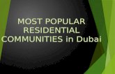 Most popular residential communities in Dubai