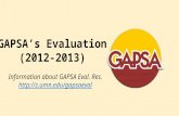 2012 - GAPSA Evaluation (Initial Analysis)