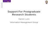 Support for Post Graduate Research Students