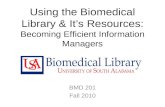 BMD 201 Library Introduction 2010