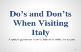Do’s and Don’ts when Visiting Italy