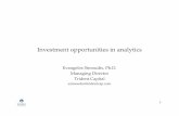 Investment opportunities in analytics