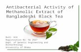 Antibacterial activity of methanolic extract of Bangladeshi black tea