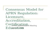 Consensus Model for APRN Regulation: Licensure, Accreditation ...