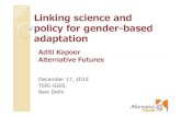Linking Science and Policy for Gender Based Adaptation