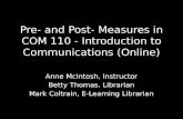 Pre  and post- measures in introduction to communications
