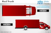 Red truck top view powerpoint ppt templates.