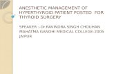 Anesthetic management of hyperthyroid patient posted  for elective