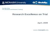 Research Excellence on Trial, by Prof Max King (ppt 2.3Mb)