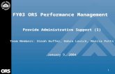 FY03 ORS Performance Management Provide Administrative Support (1)