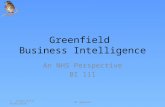 NHS Greenfield Business Intelligence