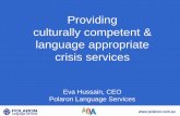 Eva Hussain - Polaron Language Services: Providing culturally competent and language appropriate crisis services