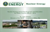 Nuclear Energy University Programs and Education for ORAU Council, March , 2014