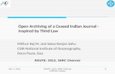 Open Archiving of a Ceased Indian Journal - Inspired by Third Law