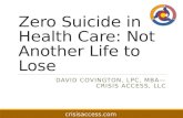 Project Zero Suicide in Health Care 2013 10