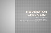 Moderator check list