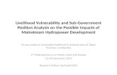 Livelihood Vulnerability and Sub-Government Position Analysis on the Possible Impacts of Mainstream Hydropower Development