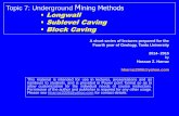 Caving Underground Mining Methods (longwall, Sublevel caving, &  Block caving)