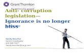 Anti Corruption  - Ignorance is no longer bliss