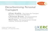 Decarbonising personal transport