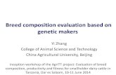 Breed composition evaluation based on genetic makers