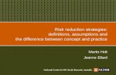 Risk reduction strategies: definitions, assumptions and the difference between concept and practice