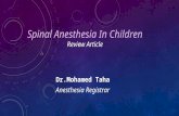Spinal anesthesia in childeren