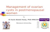 Management of ovarian cysts in postmenopausal women