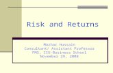 risk and returns- fin society-iiu business school 29-11-08