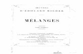 Melanges Oeuvres Edouard Richer T I