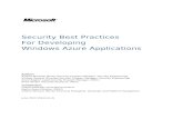 Security Best Practices Windows Azure Apps