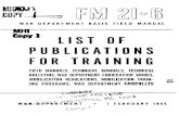 Fm 21 6 List of Publications for Training Field Manuals Technical Manuals Technical Bulletins War Department Lubrication Guides Mobilization R