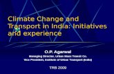 Climate Change and Transport in India: Initiatives and experience